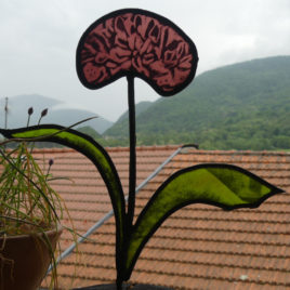 fleur en verre agapanthe vitrail artisanal